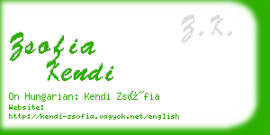 zsofia kendi business card